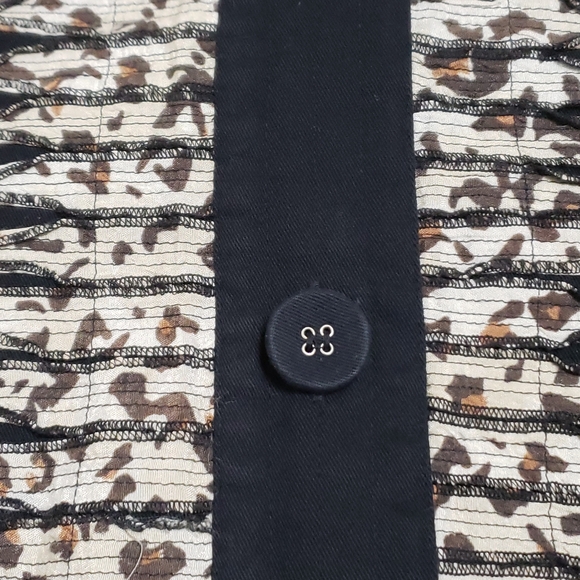 Chico's Cotton Applique Animal Print Button Front Jacket Large Mobwife - Picture 10 of 10